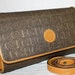 Vintage GUCCI Clutch Monogram Taupe Light Brown Leather Convertible Bag -AUTHENTIC-
