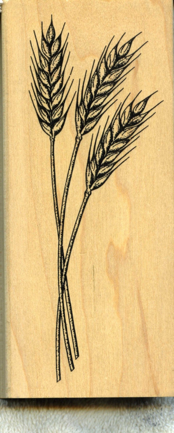 Wheat Stalks Rubber Stamp