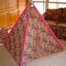Child's Play Teepee - Wooden poles - Retro Wildflowers with Hot Pink (Free Shipping)