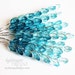 Beaded Spray - 2 Sets of 6 - 12 Pieces - 3 inches long - Turquoise Ombre