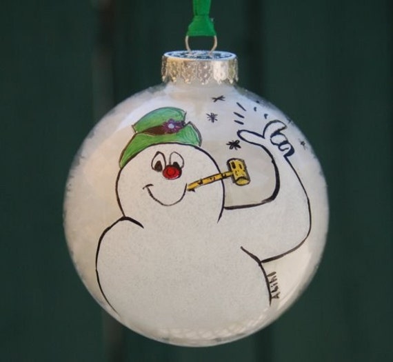 frosty the snowman glass christmas ornament gift box included frosty the snowman glass christmas ornament gift box included