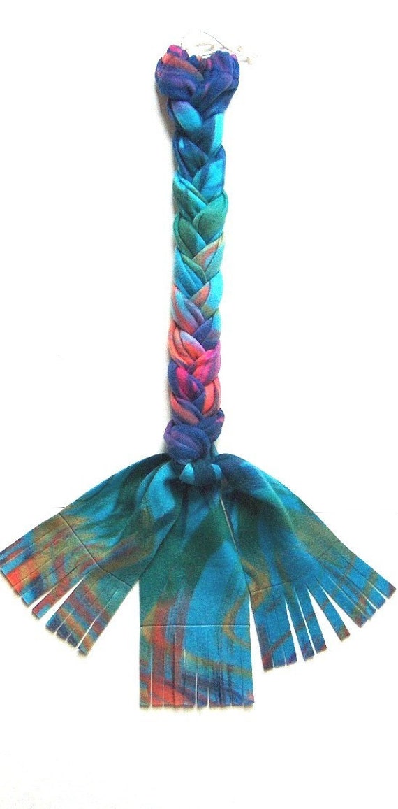 Horse Tail Wrap Braid In Fleece Multi Color Design Teal