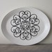White Ironstone China Platter with Black Swirl Design