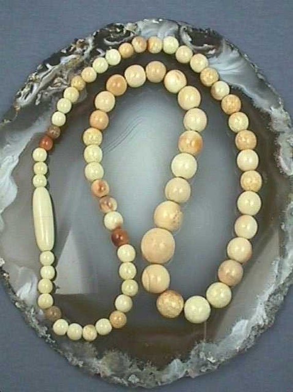 Antique Ivory Bead Necklace by jewelry1925 on Etsy