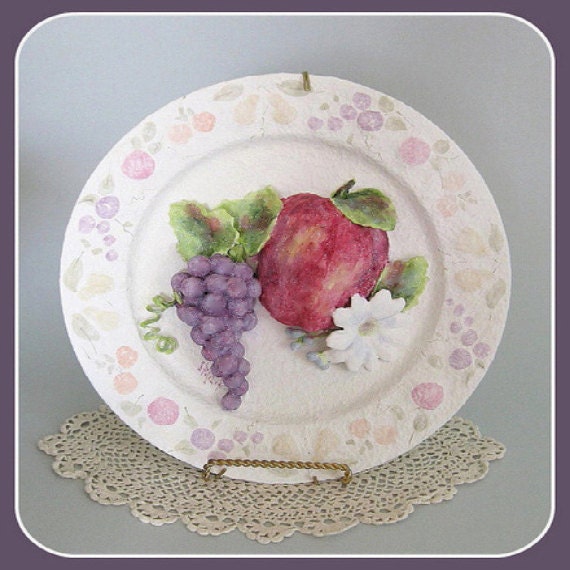 Items similar to Decorative Plate, Decorated Plate, Fruit ...