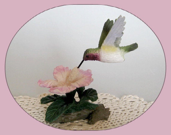 Vintage Bird Figurine Hummingbird Home Decor Cake Topper