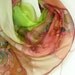 Hand dyed - hand painted silk scarf on ponge silk Roses bloom 180x45