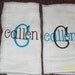 Two 2 Monogrammed Embroidered Personalized Burp Cloths