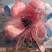 Girls pink and blue waffle cone double stacked boutique style hair bow on alligator clip with marabou