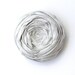 Rosette Brooch Pin Silver Gray Silk Flower Boutonniere Flower Pin 2 inch