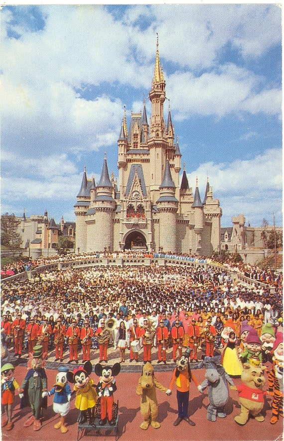 Vintage Florida Postcard Orlando Disney World Cinderella