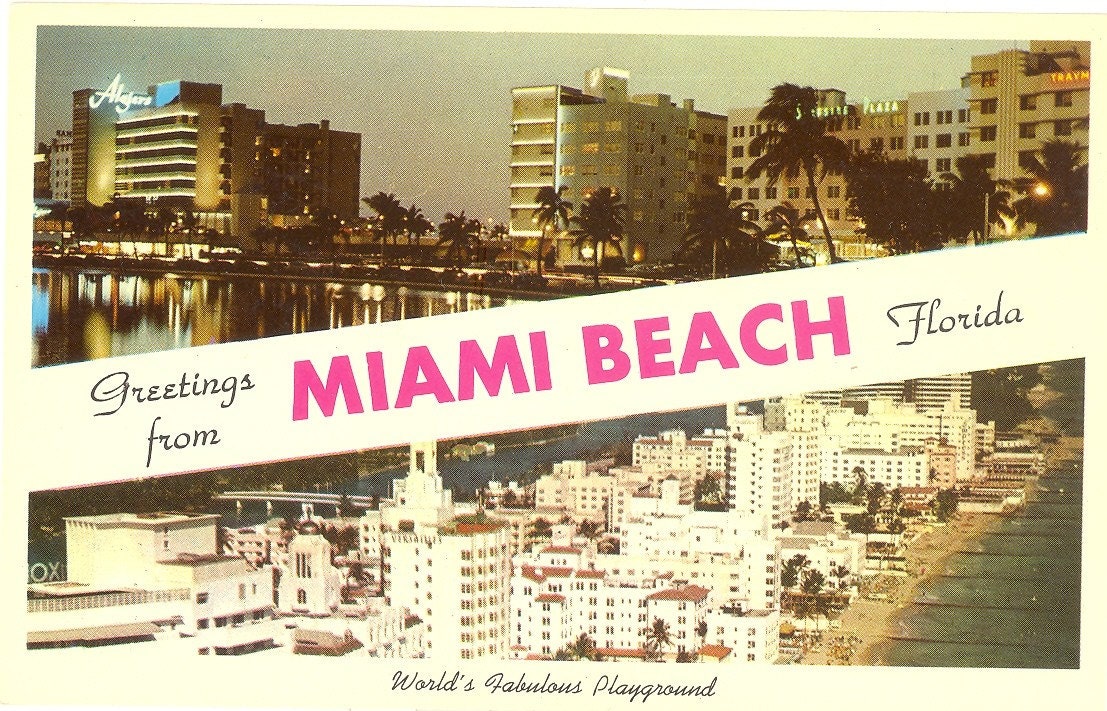Vintage Florida Postcard Miami Beach Chrome Unused