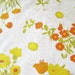 Vintage Twin Flat Floral Bed Sheet, Yellow and Orange
