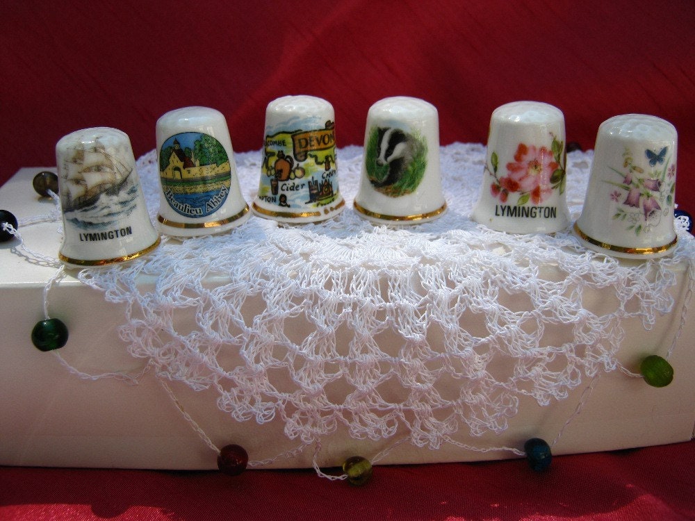 Vintage thimble collection all six for one by vintageboxofdelights