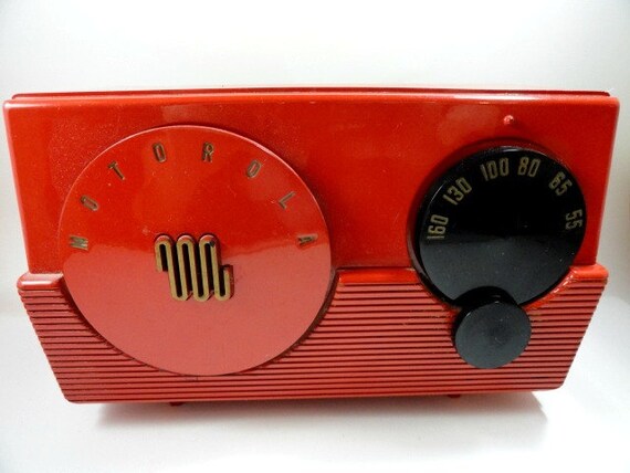 1950's Motorola Radio Model 52R in Bright Red