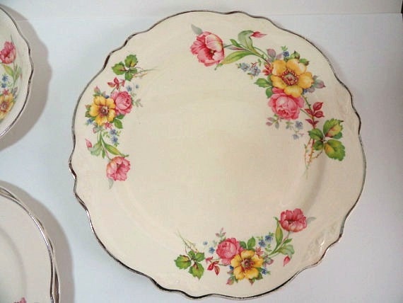 1940 S Homer Laughlin China Plates Virginia Rose Pattern   Il 570xN.304458708 