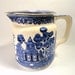 Buffalo Pottery Blue Willow Pitcher with Lid, Semi Vitreous, Circa 1911