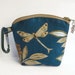 Small purse, small zipper pouch, travel pouch, belt pouch, in botanical blue with white flowers, spring fashion