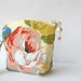 Pretty floral wrist purse, feminine yet sturdy little bag, fashion accessory for Mom, with detachable strap and clip