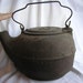 Antique Primitive Black Cast Iron Number 8 Fireplace Kettle Tea Coffee Pot Early 1900's Original