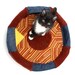 Purrocco One-of-a-kind Moroccan-inspired Cat Bed, Upcycled Denim and Wool Sweaters - Harvest Stripe