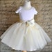 Ivory Flower short lined girl's tutu sewn in ivory with choice of flower clip/pin