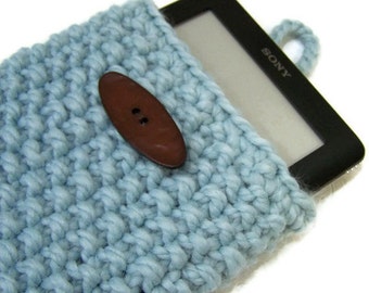 Knit IPad Mini Sleeve, Knit Kindle Fire Sleeve Case, Knit Nook Case, Knit E Reader Case, Knit Blue IPad Mini Sleeve, Chunky Knit Kindle case