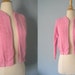 1950s sweater / 50s cardigan sweater / New old stock /Pale Rose