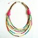 Neon Rainbow Statement Necklace - multicolor handmade layered necklace