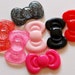 Hello Kitty bow cabochons 27mm 14pcs glitter plain and colors