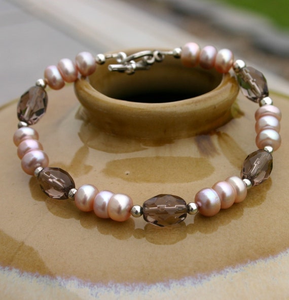 Smokey Pearls Bracelet by InspiredTheory on Etsy