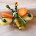 Bumblebee pin Spring colors Yellow Orange Green Bumblebee with purse Accessories Scarf Pin Coat Pin Brooch
