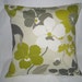 SALE - Decorative Pillow Cover 20 x 20. Green. Taupe. Ivory. Gray. Floral. Accent Pillow Cover