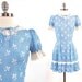 SALE Vintage 60s blue BOW print square dance dress / Rockabilly swing