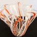 Hand Blown Glass Art Vase Orange and White Cane 2496 SALE