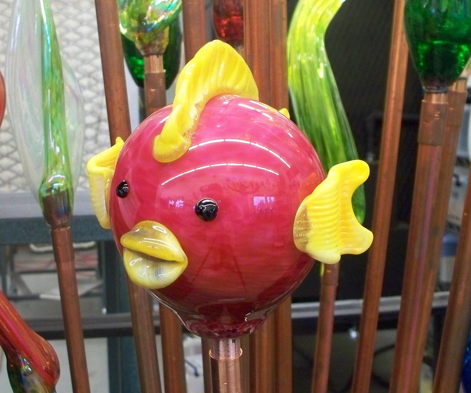 Hand Blown Glass Art Garden Art Fish Oneil 2361