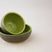 Small Nesting Bowls in Graphite Gray and Apple Green by Nstarstudio
