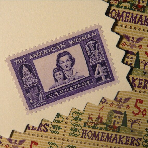 Women's Work Vintage Postage Greeting Card