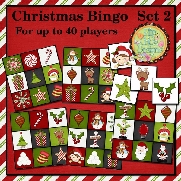 Printable Christmas Bingo Game Set 2
