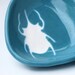 SALE - small ceramic dish - beetle in ocean blue