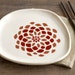 ready to ship - decorative appetizer plate - dahlia flower in burnt orange and red - fall decor