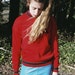 SALE---Vintage 1980s Cherry Red Faux "Gucci" Knit Sweater S/M