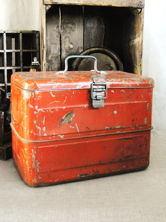 Vintage Metal Ice Chest Farmland Chic