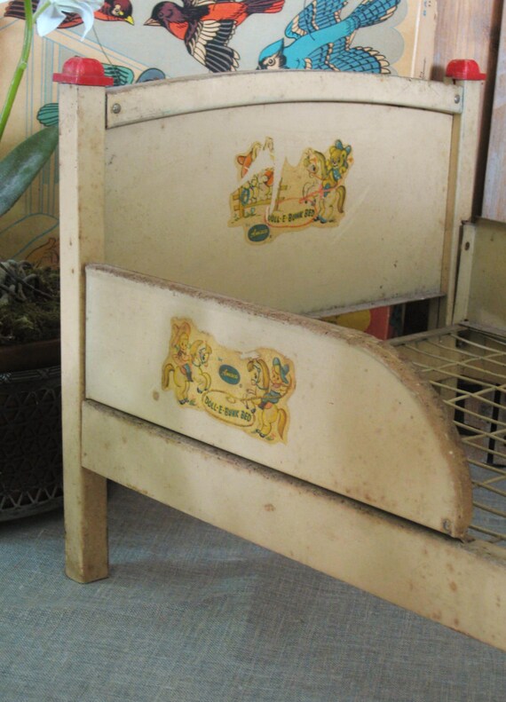 Antique Metal Doll Bed Vintage Child