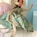Antique Poseable Cloth Doll, Female, Flexible, Small Blue Cloth Doll , Bendable, Antebellum, Vintage Childrens Toys