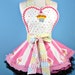 Circus Stripe Cotton Candy Cupcake Apron with Organza Ballerina Ruffle