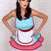 Dotties Diner Retro 50s Diner Waitress Apron Aqua and Red