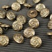 6 pcs - Rose Buttons - Antique Bronze Polyester - 15mm