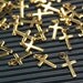 30 pcs - gold plated cross charms findings - 9mm x 16mm
