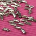 20 pcs - silver tone cord ends - 10mm long